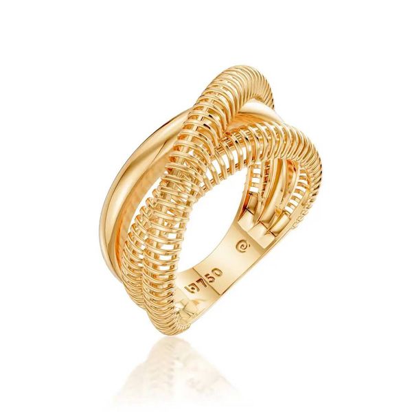 Anel de Ouro 18K Tubular Entrelaçado com Filigrana - MI30837 - MICHELETTI JOIAS