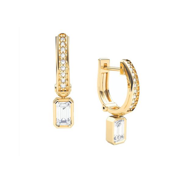 Brinco de Argola Ouro 18K com Brilhantes e Safira - MI30715 - MICHELETTI JOIAS