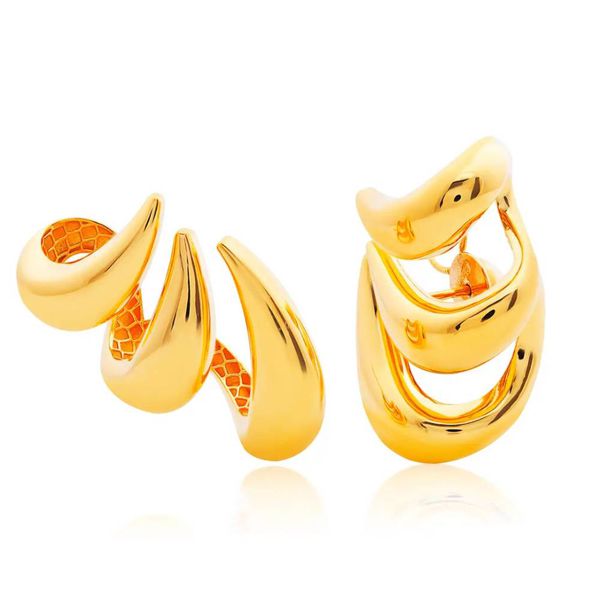 Brinco de Ouro 18K Tubular Ear Cuff com Filigrana - MI30826 - MICHELETTI JOIAS