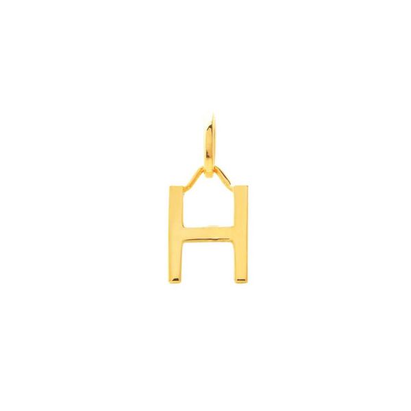 Pingente de Letra H Pequeno em Ouro 18K - MI30823 - MICHELETTI JOIAS