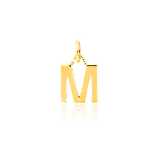 Pingente de Letra M Pequeno em Ouro 18K - MI30802 - MICHELETTI JOIAS