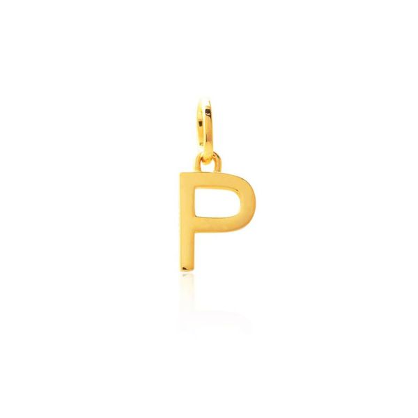 Pingente de Letra P Pequeno em Ouro 18K - MI30803 - MICHELETTI JOIAS