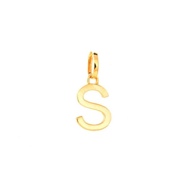 Pingente de Letra S Pequeno em Ouro 18K - MI30805 - MICHELETTI JOIAS
