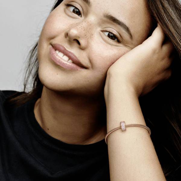 Clipe Pandora Rose Elegância Rosa