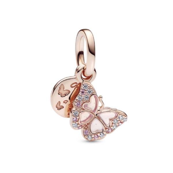 Charm Pandora Rosé Pendente Borboletas - 782555C01 - MICHELETTI JOIAS