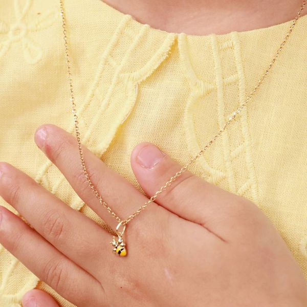 Pingente Infantil Abelha Esmaltado Ouro 18K - mi30620 - MICHELETTI JOIAS