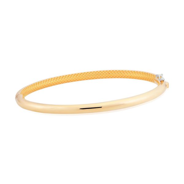 Bracelete de Ouro 18K Feminino Tubular com Filigrana