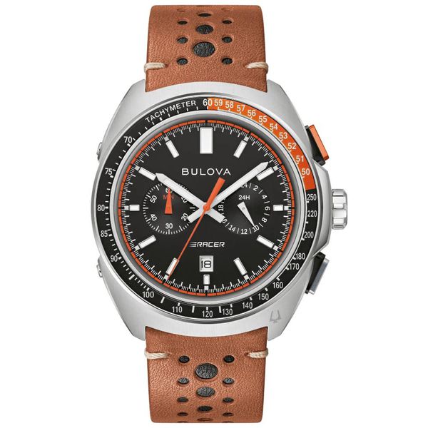 Relógio Bulova Masculino Cronógrafo Racer Couro - 98B427 - MICHELETTI JOIAS