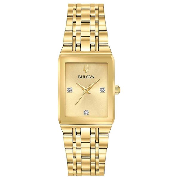 Relógio Bulova Feminino Moderno Quadra Diamantes