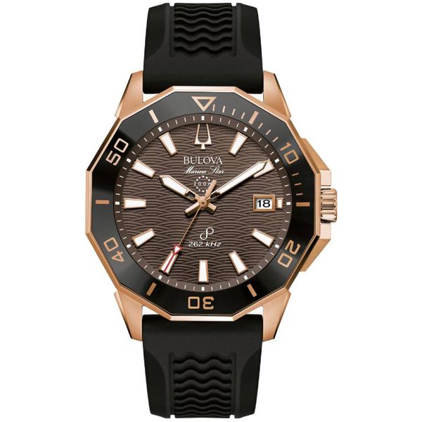  Relógio Bulova Masculino Marine Star Silicone Marrom - 98B... - MICHELETTI JOIAS