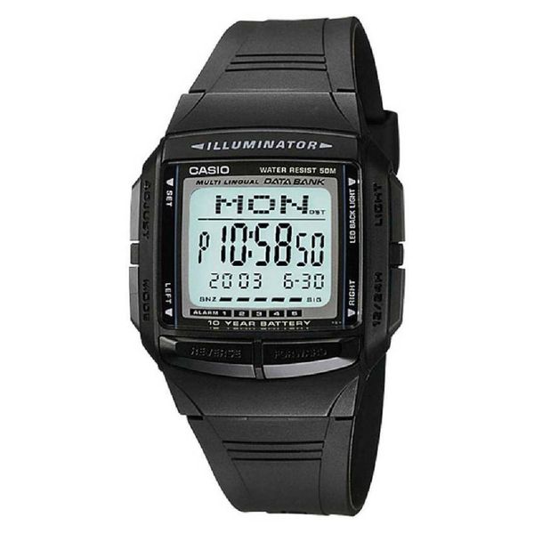 Relógio Casio Masculino Digital Data Bank Pulseira em Resina... - MICHELETTI JOIAS