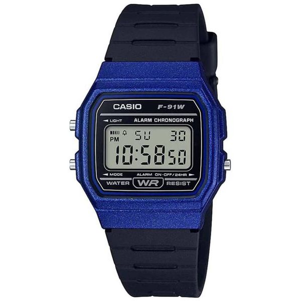 Relógio Casio Digital Preto com Azul F-91WM-2ADF - F-91WM-2A... - MICHELETTI JOIAS