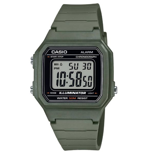 Relógio Casio Standard Quadrado Digital Verde Militar - W-21... - MICHELETTI JOIAS