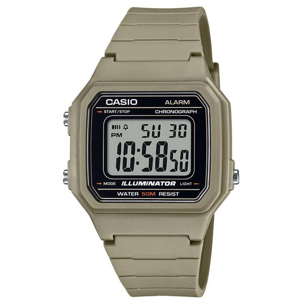 Relógio Casio Standard Quadrado Digital Cor Caqui - W-217H-5... - MICHELETTI JOIAS