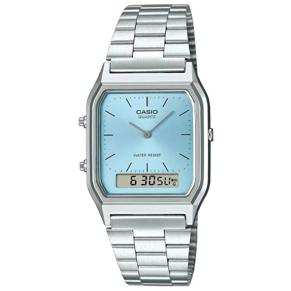 Relógio Casio Vintage Ana-Digi Mostrador Azul - AQ-230A-2A1M... - MICHELETTI JOIAS