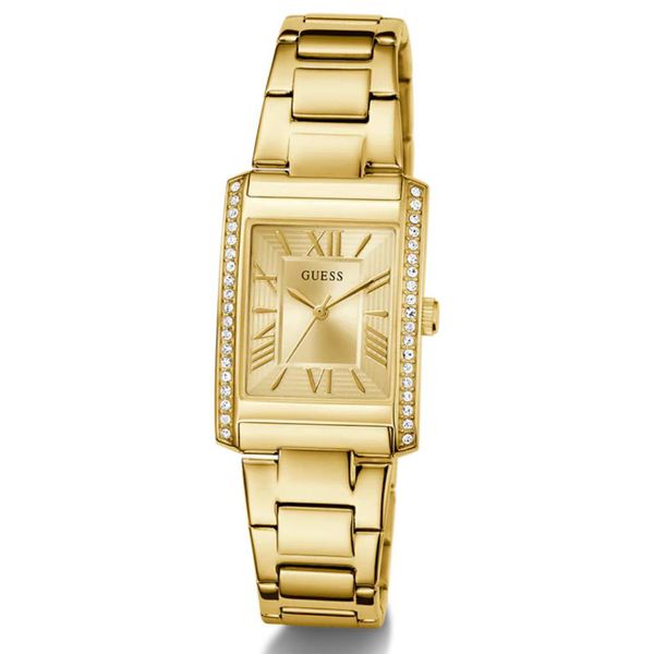 Relógio Guess Feminino Retangular Dourado com Pedras - GW087... - MICHELETTI JOIAS