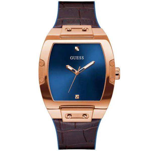 Relógio Guess Masculino Rosé Pulseira de Couro - GW0386G2 - MICHELETTI JOIAS