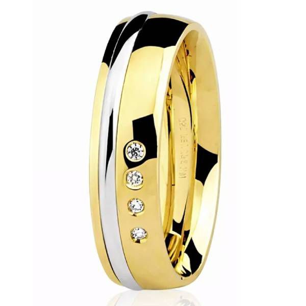Aliança com Brilhantes em Ouro 18K - 76.0170.04.0004 - MICHELETTI JOIAS