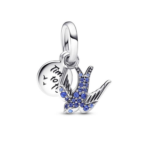 Charm Pandora Pendente Andorinha Azul Brilhante - 792570C01 - MICHELETTI JOIAS