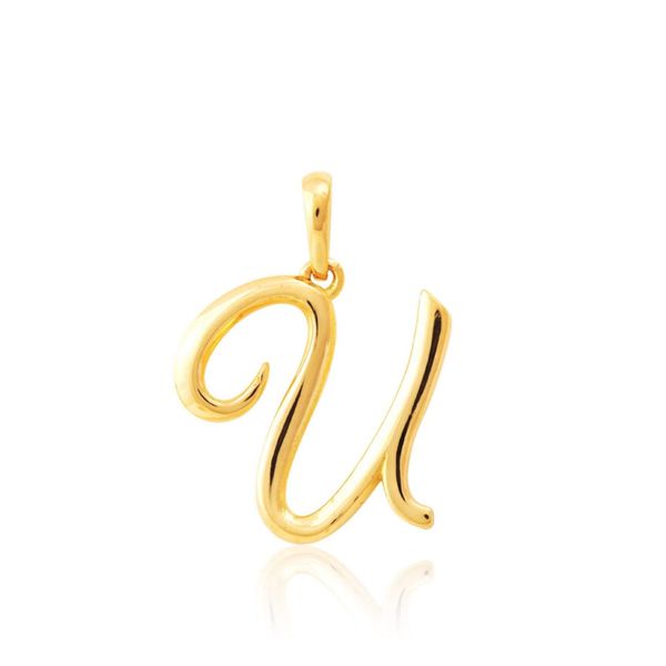 Pingente de Letra U de Ouro 18K Feminino