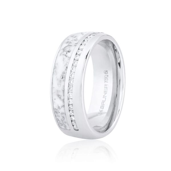 Aliança Ouro Branco 18K Detalhe Marmorizado Pigmento Branco ... - MICHELETTI JOIAS