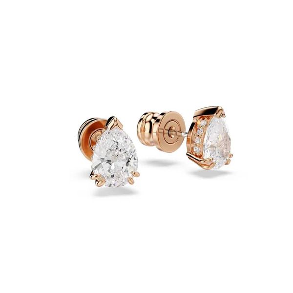 Brinco Swarovski Stilla Lapidação Pera Rosé - 5734248 - MICHELETTI JOIAS