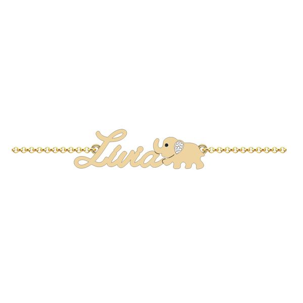 Pulseira Infantil Personalizada com Nome em Ouro 18K