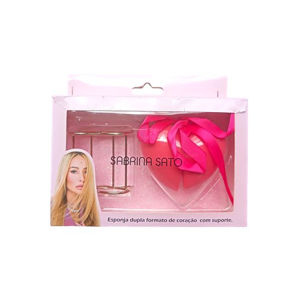 KIT COM 2 ESPONJAS PARA MAQUIAGEM E SUPORTE SABRINA SATO