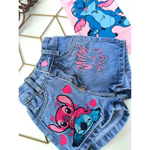 Shorts Jeans Stitch e angel love