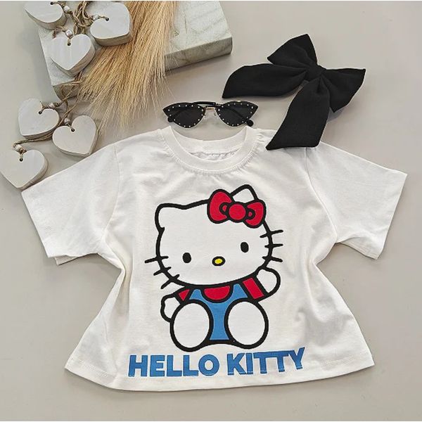 T Shirts Cropped Hello Kitty 