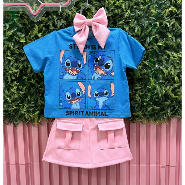 Conjunto Stitch Blue 