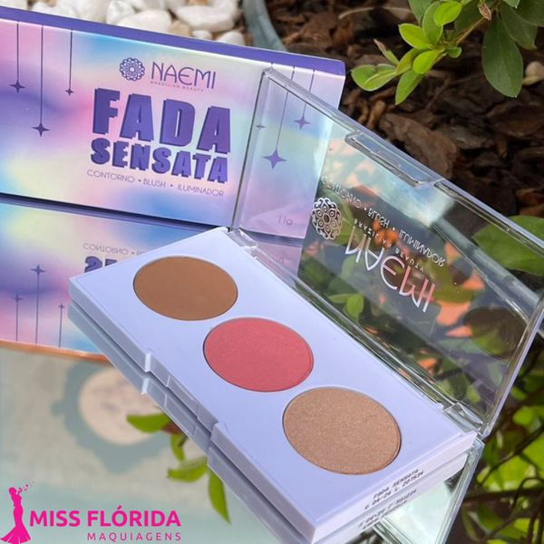 Paleta de Contorno Blush e Iluminador Trio Fada Sensata Naemi Beauty