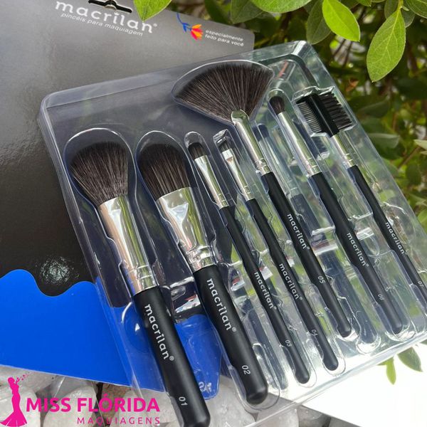 Kit com 07 Pincéis para maquiagem KP9-2A Macrilan