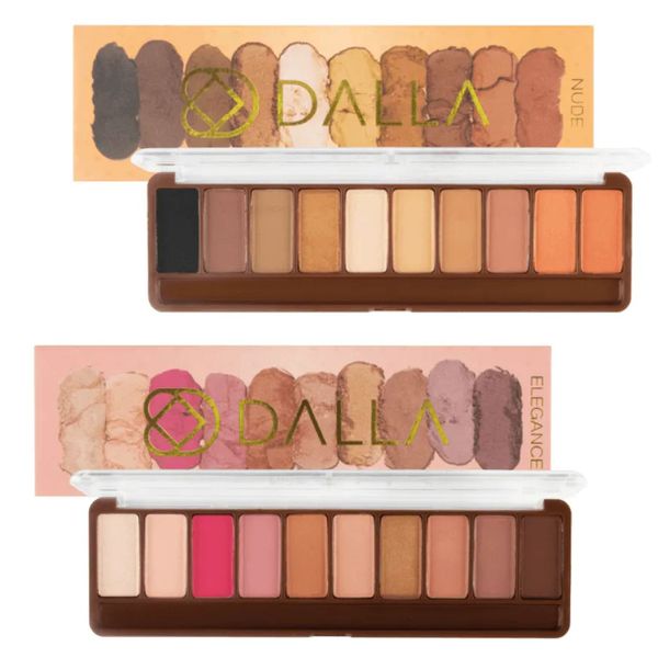 Paleta de Sombras 10 cores Vegana Dalla Makeup - Nude e Elegance