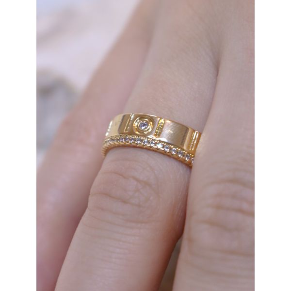 Anel aliança aparador dourado