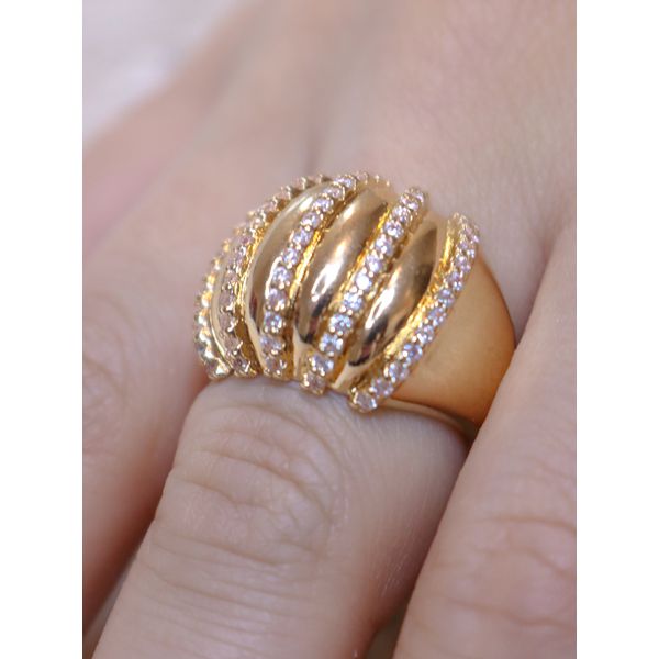 Anel balão cravejado