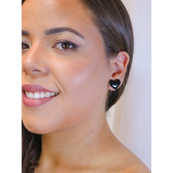 Brinco coração acrílico