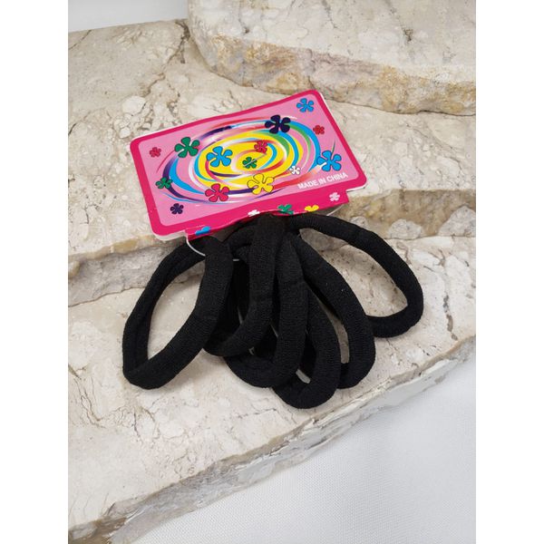 Elástico para cabelo simples preto - 6un