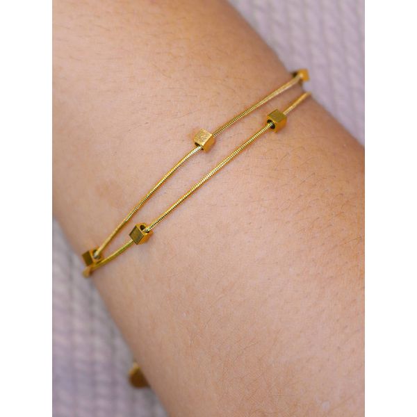 Pulseira dupla cubos de aço