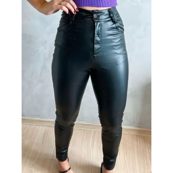 Calça de Couro Preta