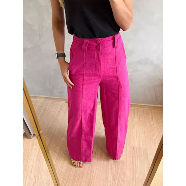 Pantalona de Linho Rosa