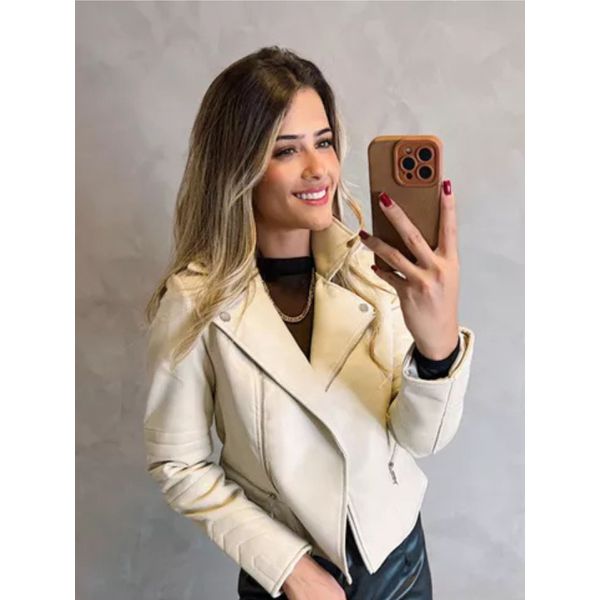 Jaqueta de Couro Off White