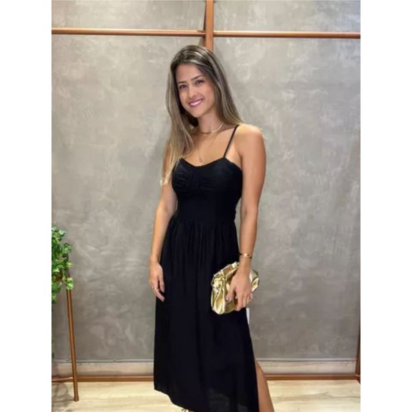 VESTIDO MIDI OLIVIA PRETO