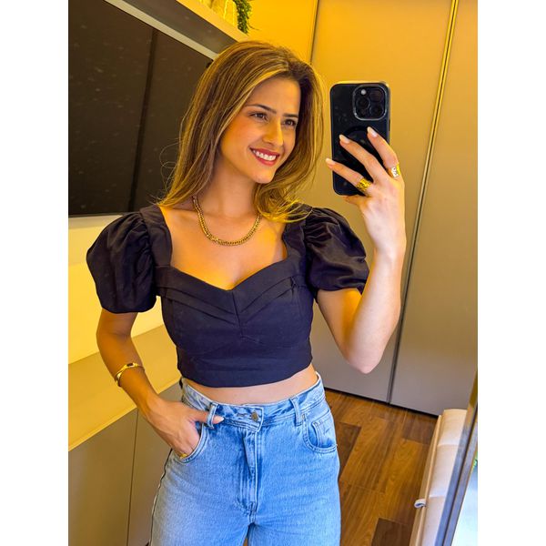 CROPPED MEL PRETO