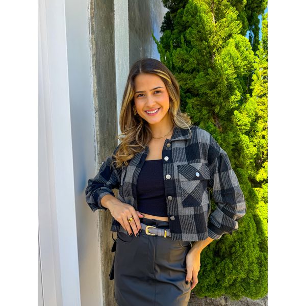 JAQUETA XADREZ CINZA