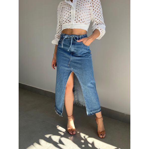 SAIA MIDI JEANS FENDA JEANS