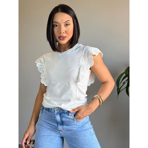 T-SHIRT RENDA BRANCO