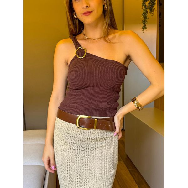 BLUSA TRICÔ DANI MARROM