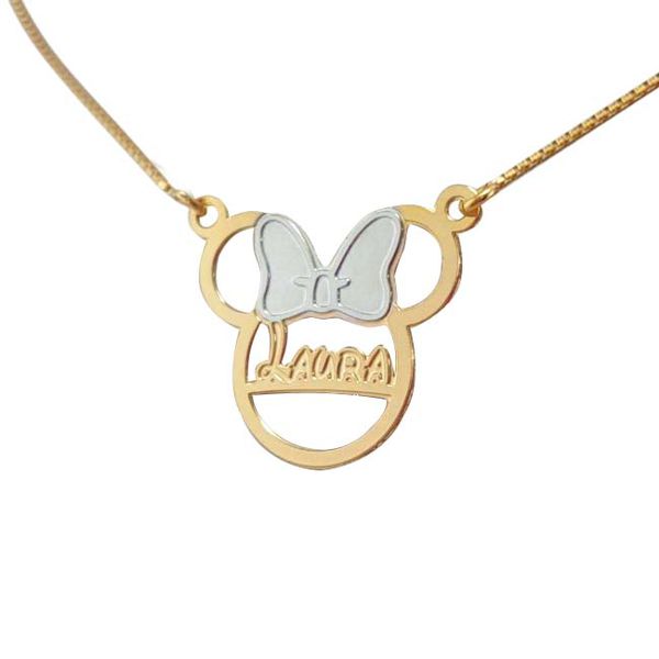 Colar Infantil Minnie com 1 Nome