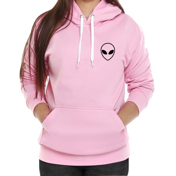 Moletom Alien Feminino Canguru com Capuz Rosa Claro Benellys